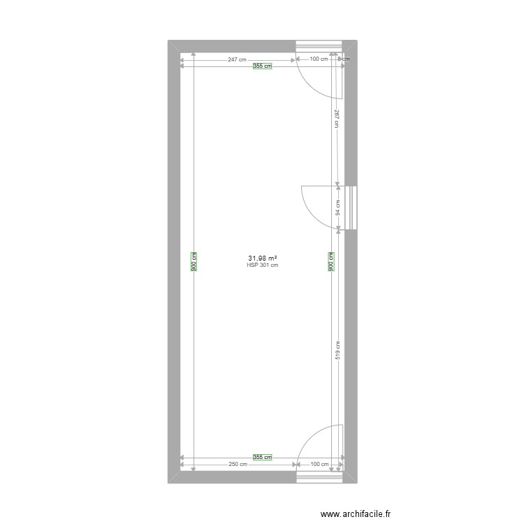 Saint Paul Chambre N°4. Plan de 1 pièce et 32 m2