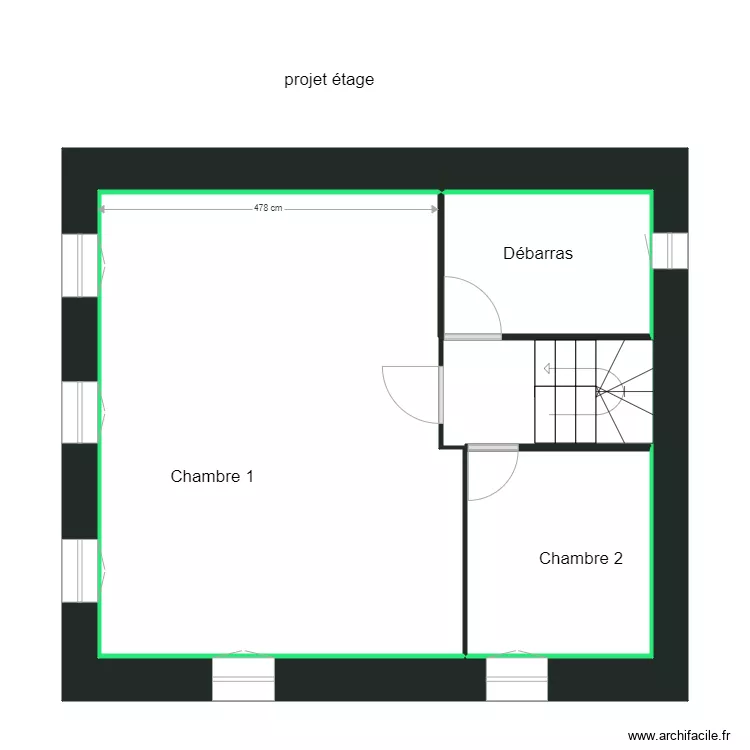 Letellier projet &eacute;tage. Plan de 