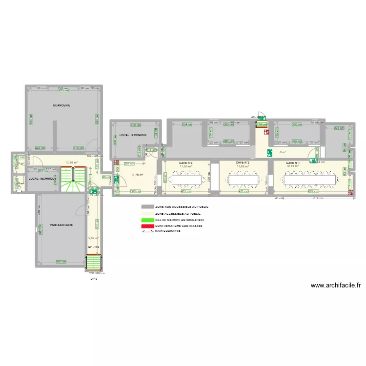 Maison forte partie cave apr&egrave;s travaux. Plan de 