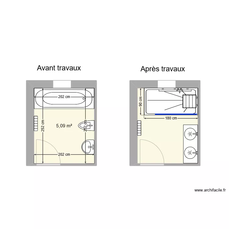 Sdb SALGUES. Plan de 