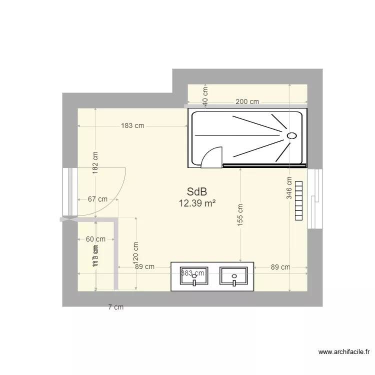 SdB M GABRIAC Nicole et Jean No&euml;l . Plan de 
