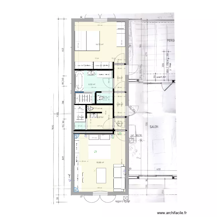 chambres Royan projet. Plan de 