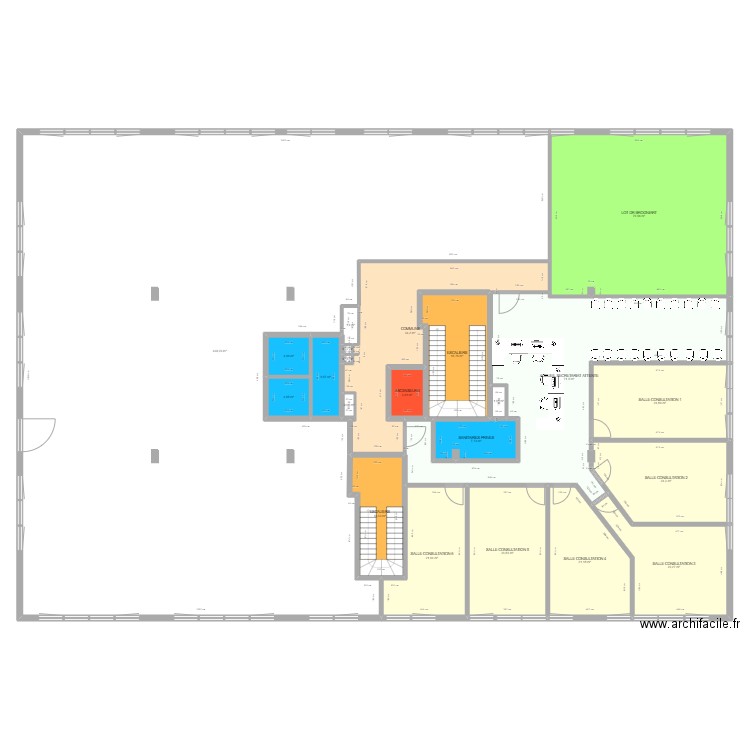 R2 DMAG V3. Plan de 22 pièces et 816 m2