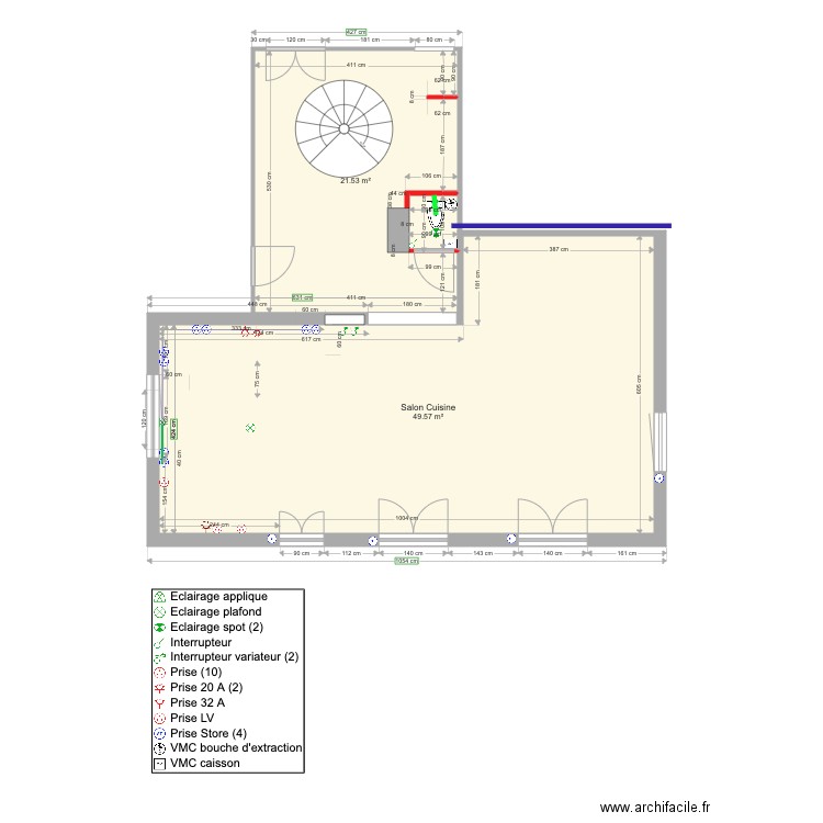 Salon CuisineV2. Plan de 0 pièce et 0 m2