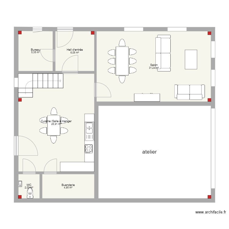 appart hangar vers1. Plan de 0 pièce et 0 m2