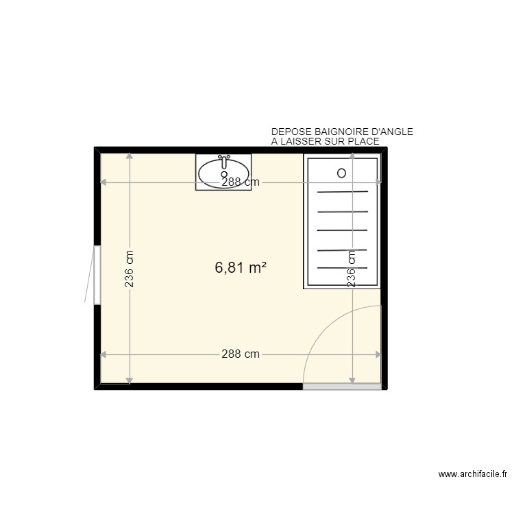 HODICQ ROSE MARIE . Plan de 1 pièce et 7 m2