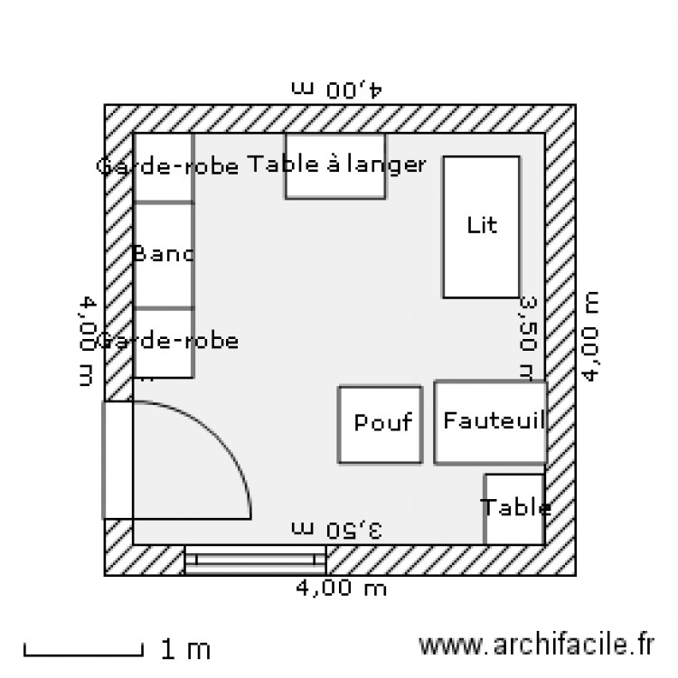 Chambre Bebe Plan 1 Piece 12 M2 Dessine Par Ombrelle