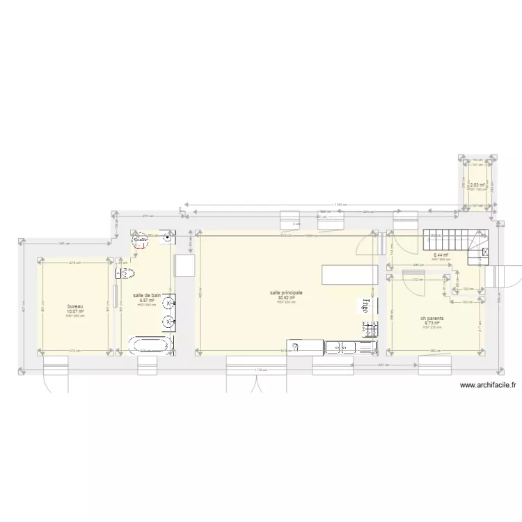 Rdch  Projectif 2 Petit Aulnay. Plan de 