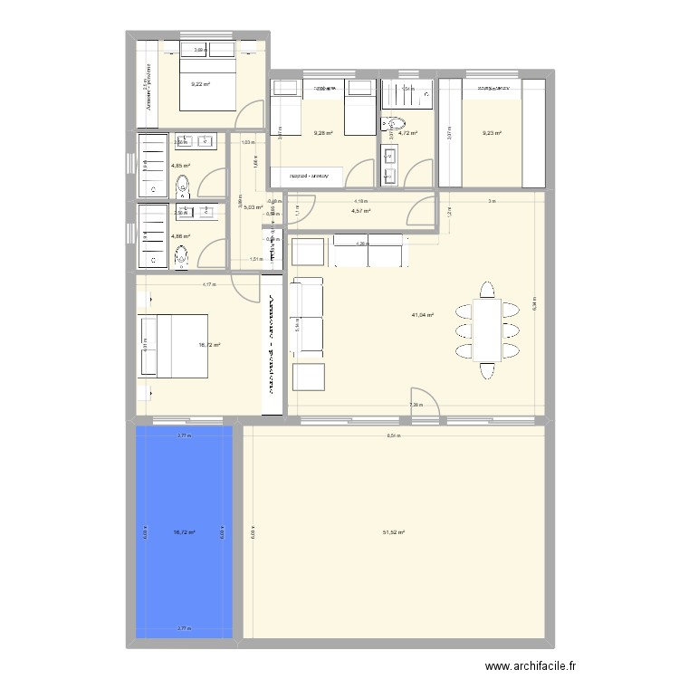 DORMITORIO AÑADIDO. Plan de 12 pièces et 178 m2
