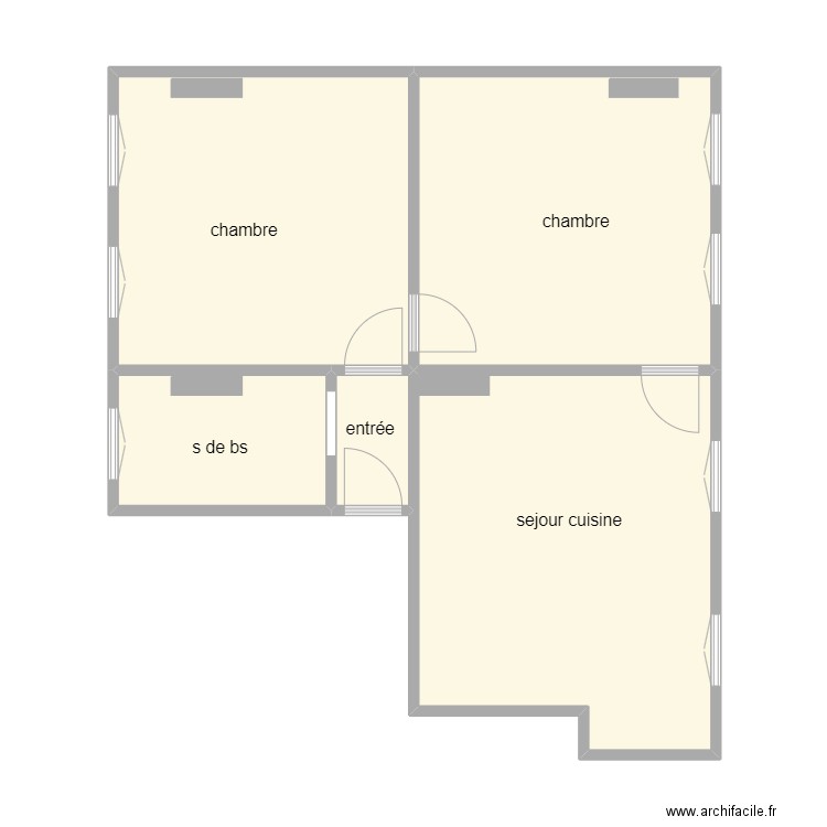 15 Doudeauville. Plan de 5 pièces et 60 m2