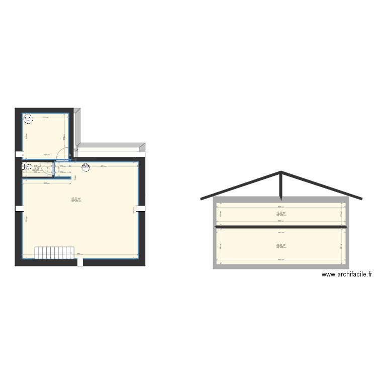 grange 2. Plan de 11 pièces et 154 m2