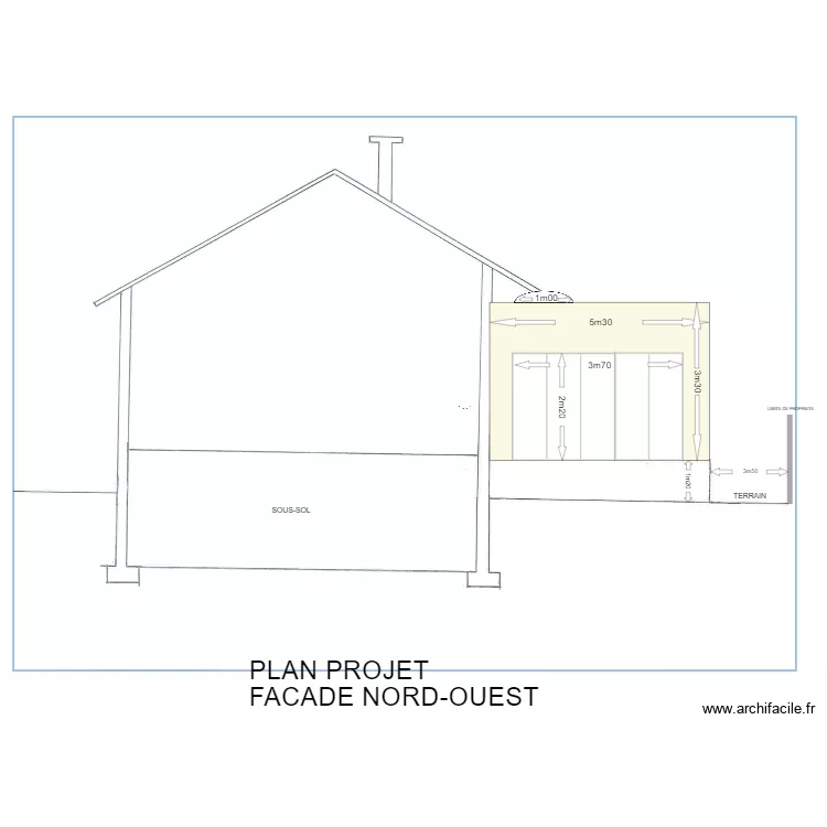 DP MAISON VU COTE EST. Plan de DP MAISON VU COTE EST. Plan de