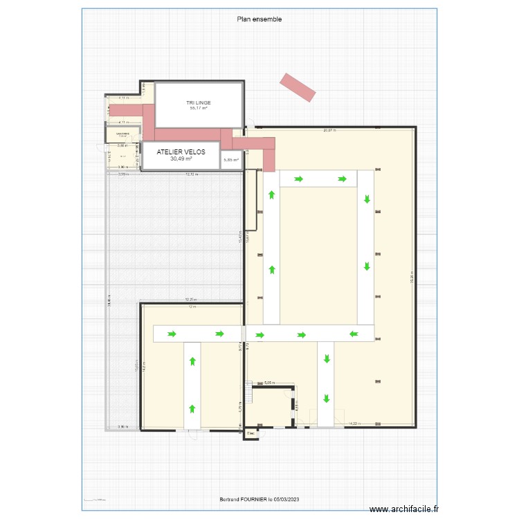 PLAN DE CIRCULATION. Plan de 3 pièces et 92 m2