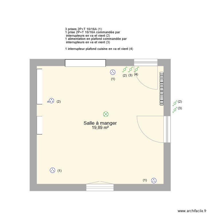 Salle à manger Luçon. Plan de 1 pièce et 20 m2