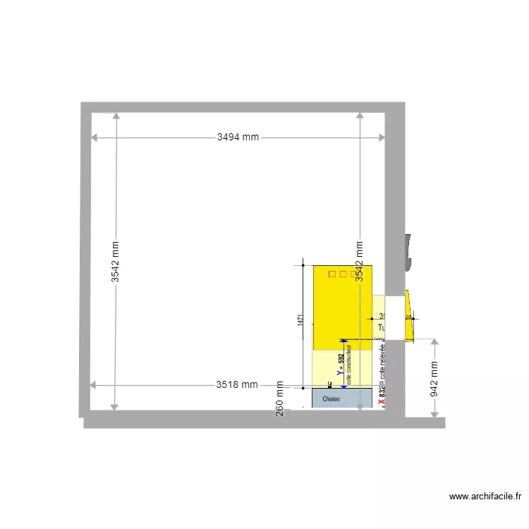 COUPE EXISTANT AIX EN PROVENCE OUEST 562R. Plan de 