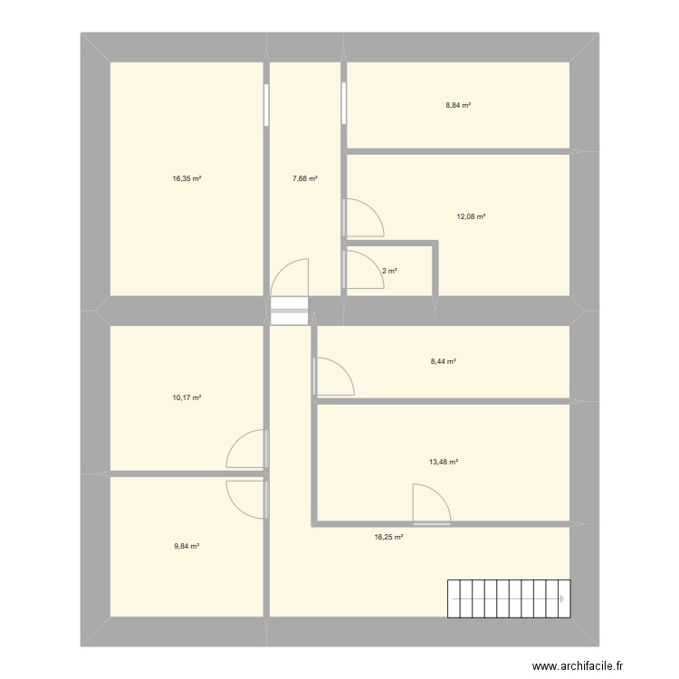 chambre 4. Plan de 10 pièces et 105 m2