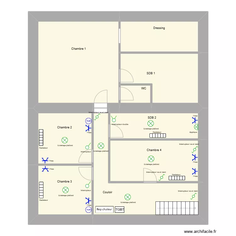 chambre 4. Plan de 