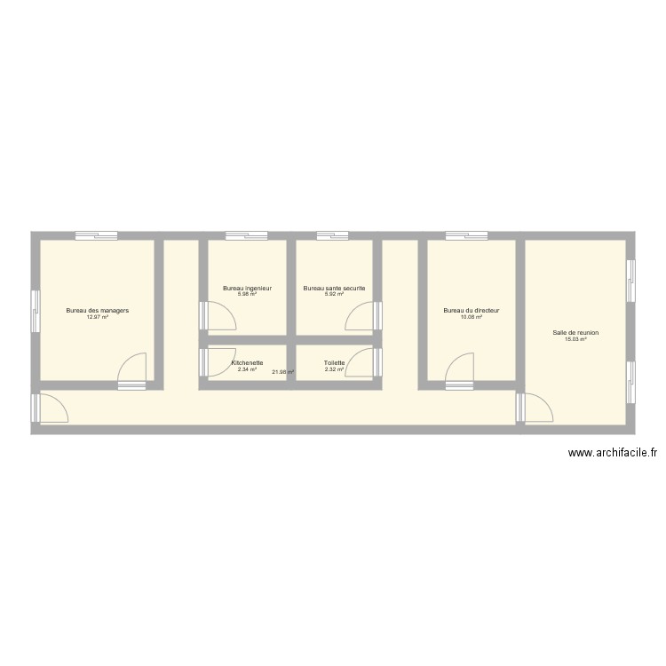 Bloc administratif. Plan de 0 pièce et 0 m2