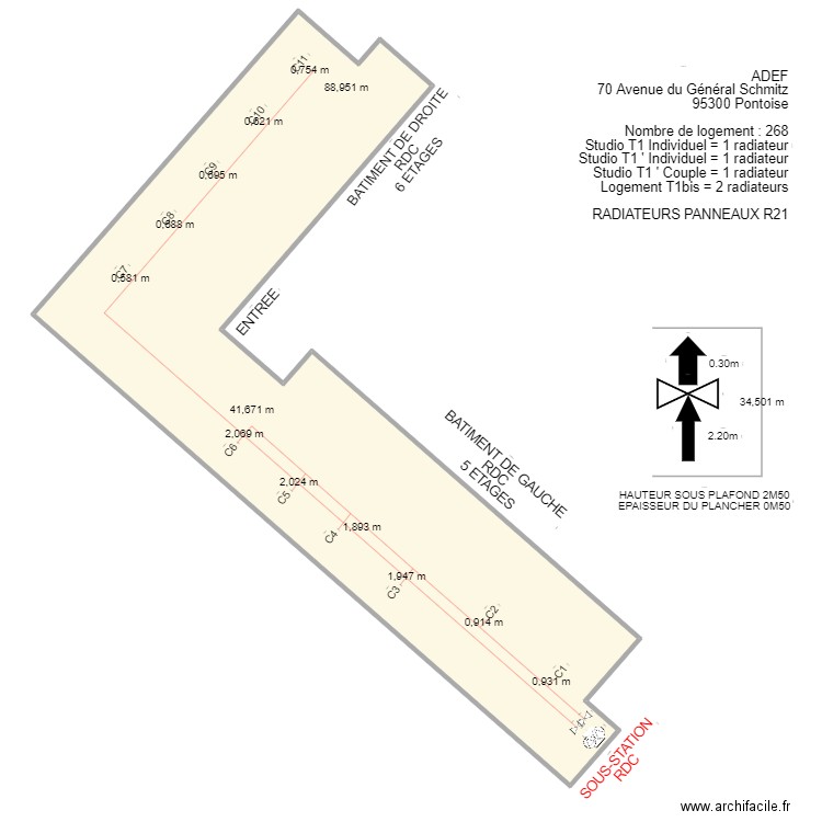 ADEF PONTOISE. Plan de 1 pièce et 1245 m2