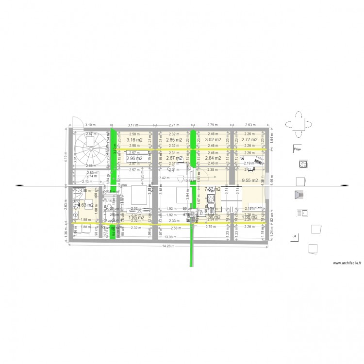 appt 2. Plan de 0 pièce et 0 m2