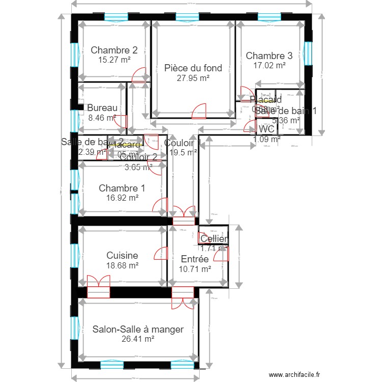 Appart Fabre. Plan de 0 pièce et 0 m2