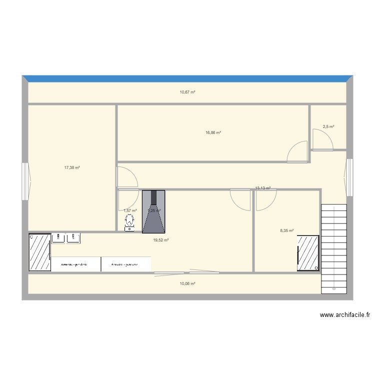 projet oissel etage. Plan de 10 pièces et 101 m2