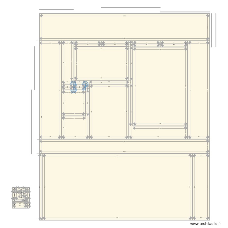 Mur du salon. Plan de 24 pièces et 591 m2