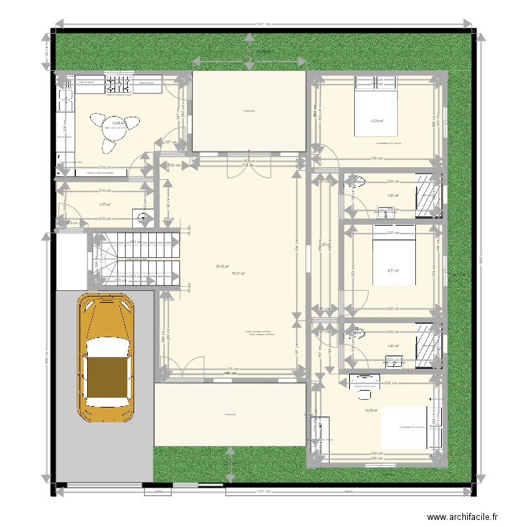 PLAN1. Plan de 10 pièces et 181 m2