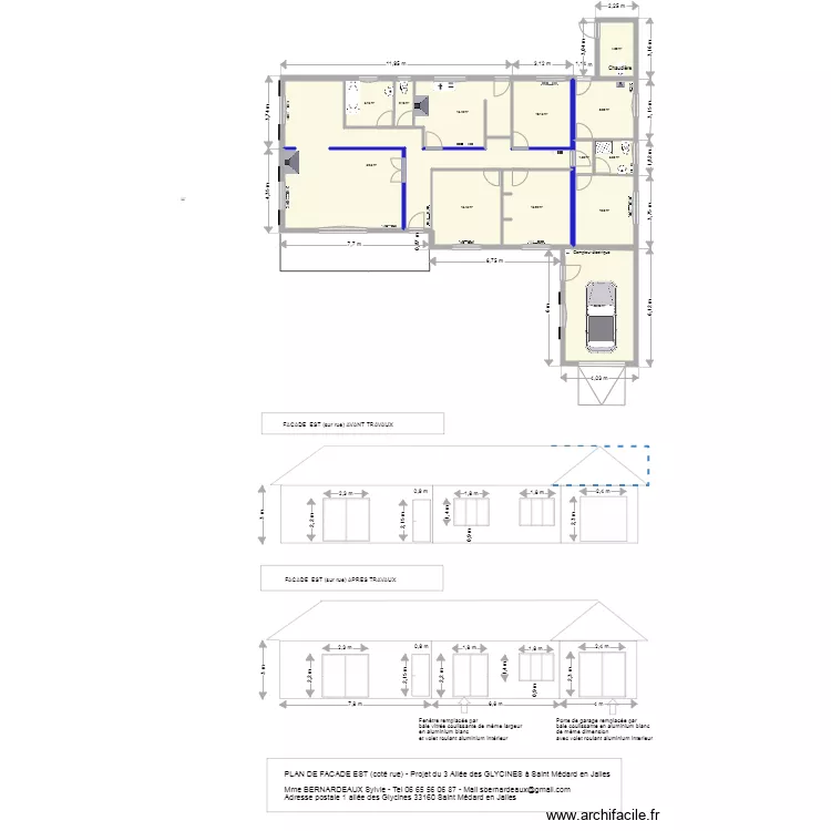 facade EST. Plan de 