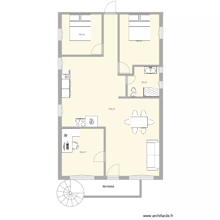 242 2eme &eacute;tage avant seul. Plan de 
