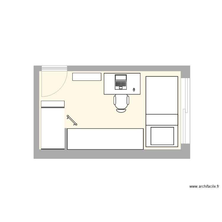 Habitación. Plan de 0 pièce et 0 m2