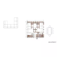 Pergola dessus fond de plan Canap&eacute;s + table basse apero