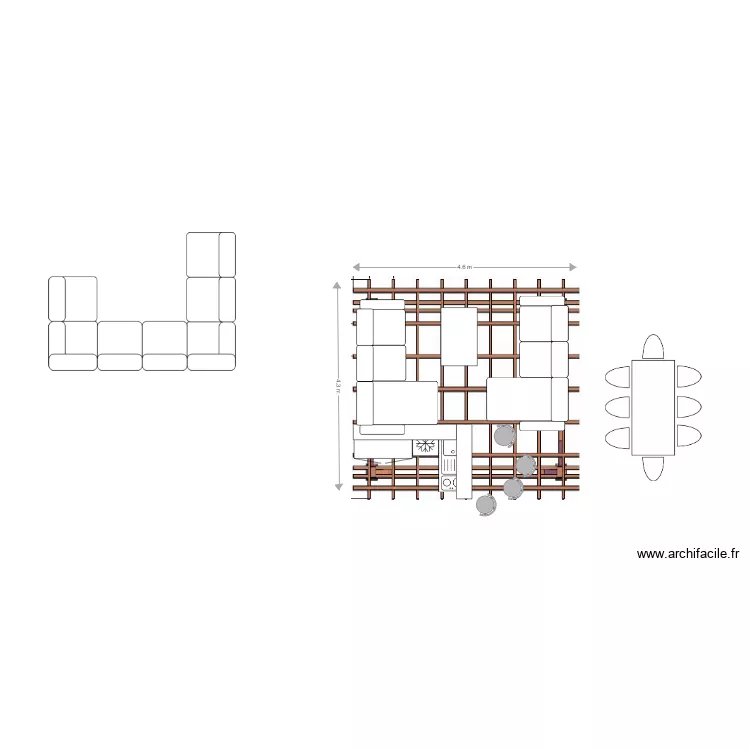 Pergola dessus fond de plan Canapés + table basse apero. Plan de Pergola dessus fond de plan Canapés + table basse apero. Plan de