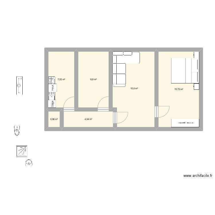 Appartement T3. Plan de 0 pièce et 0 m2