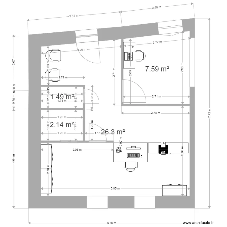 LA POSTE  rdc version nouvelle. Plan de 