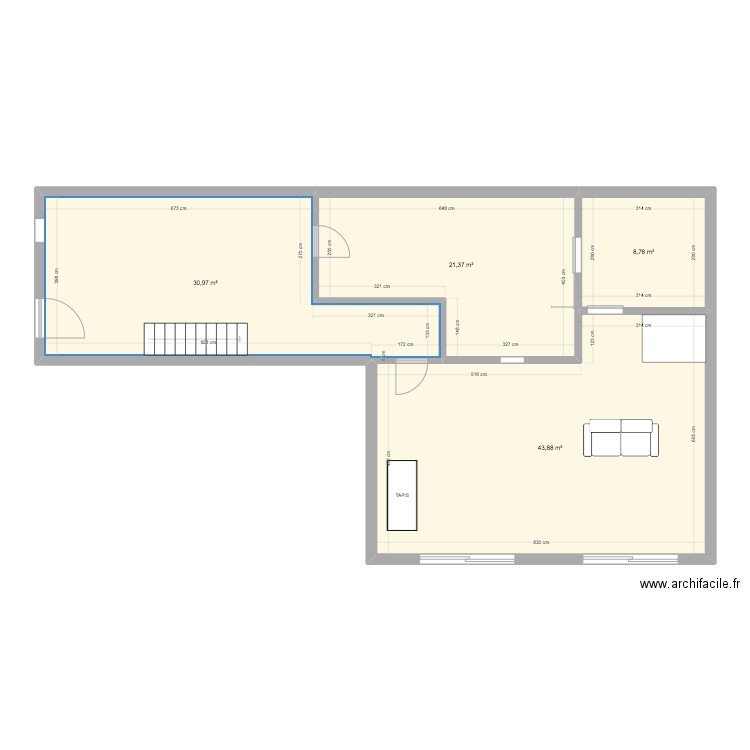RDC  BECQUERIE V2. Plan de 4 pièces et 105 m2