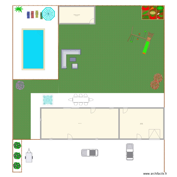 Plan du jardin projet maison. Plan de 0 pièce et 0 m2