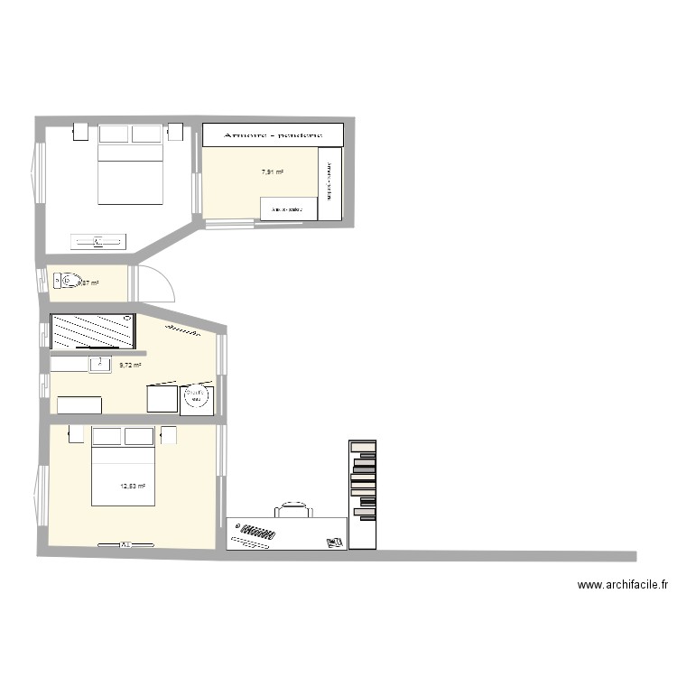 mag 3. Plan de 4 pièces et 32 m2