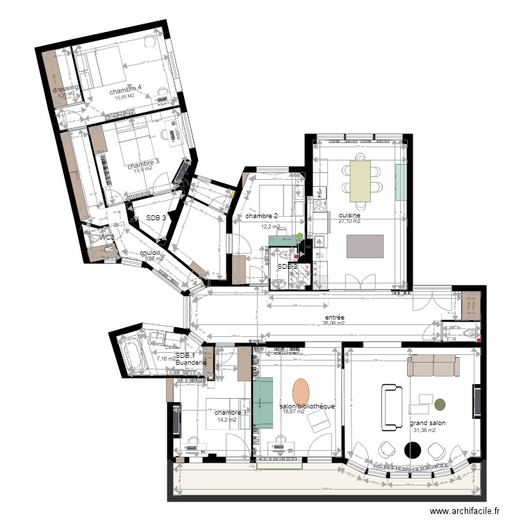 appartement THILLOY PROJET DEFINITIF modifié le 8 12 18. Plan de 0 pièce et 0 m2