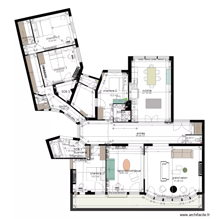 appartement THILLOY PROJET DEFINITIF modifi&eacute; le 8 12 18. Plan de 