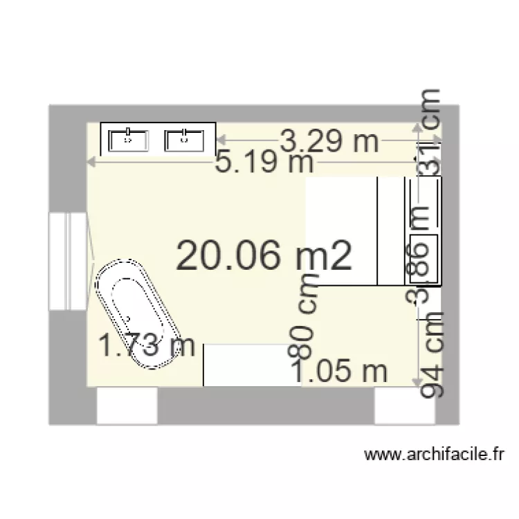 BELLECOUR CHAMBRE PARENTALE Version 2. Plan de 