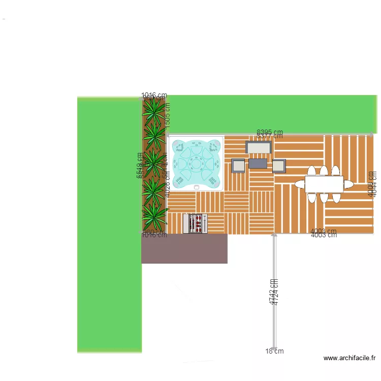 terrasse gite 1. Plan de 