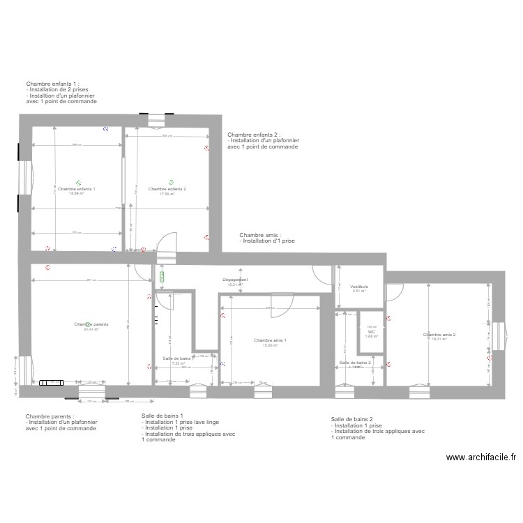 Electricité. Plan de 0 pièce et 0 m2