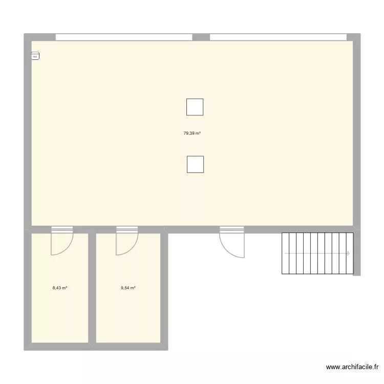 Laboratoire. Plan de 3  et 97 m²