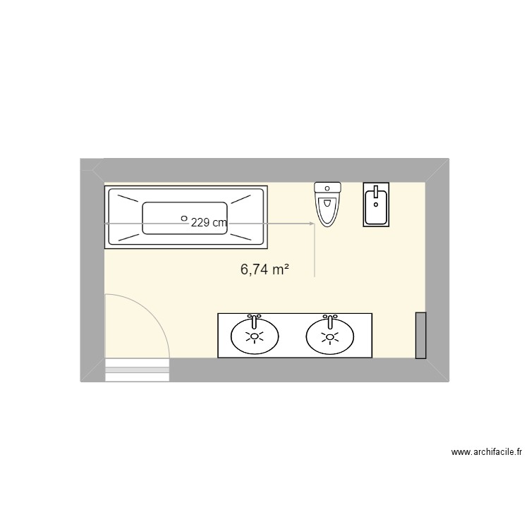 BAGNO 2. Plan de 1 pièce et 7 m2