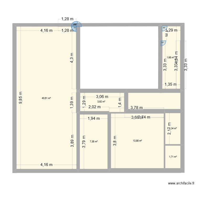 TILLEULS RDC. Plan de 7 pièces et 76 m2