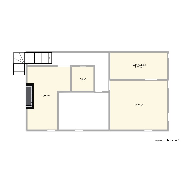 maison étage. Plan de 4 pièces et 38 m2