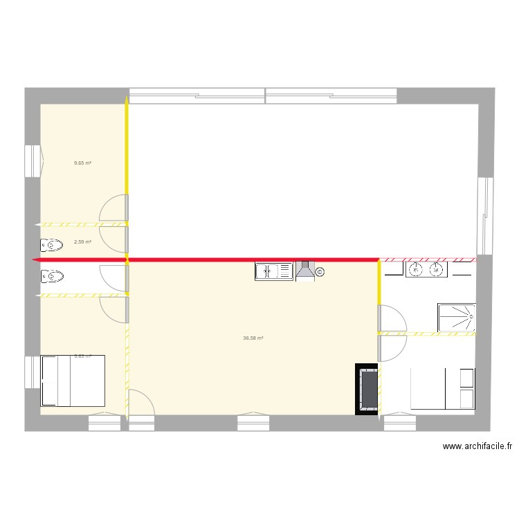 projet x. Plan de 0 pièce et 0 m2