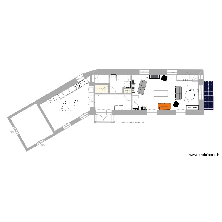 rdc structure bois mars . Plan de 2 pièces et 2 m2