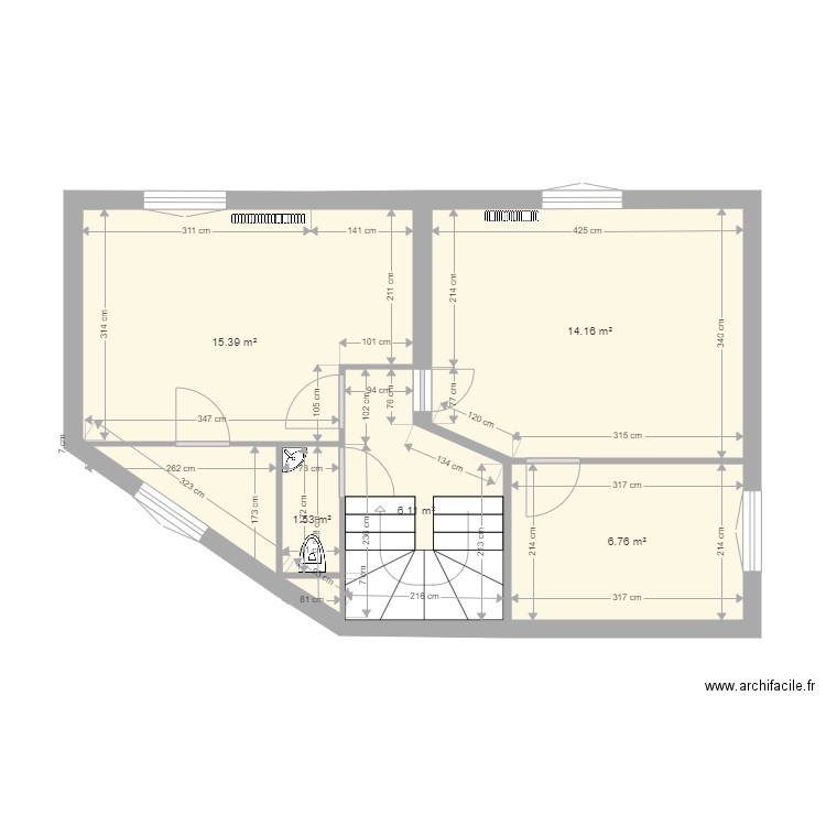 26 emile roux 1er etage actuel. Plan de 0 pièce et 0 m2